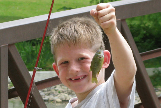 Boy Fishing at Davis Landing Pond